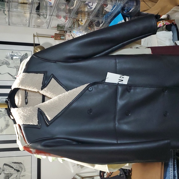 ZARA FAUX LEATHER DOUBLE FACED LONG COAT ✨️✨️✨️ - Picture 7 of 8